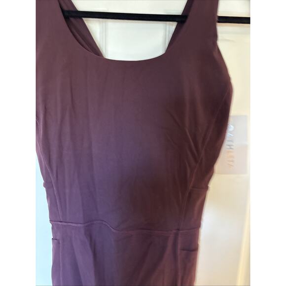 Athleta Salutation Bodysuit pant Spiced Cabernet NWT $129 Large pad bra pockets - Picture 3 of 16